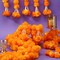 10 Pack Marigold Garland 5 ft Long Artificial Marigold Flowers (Orange)